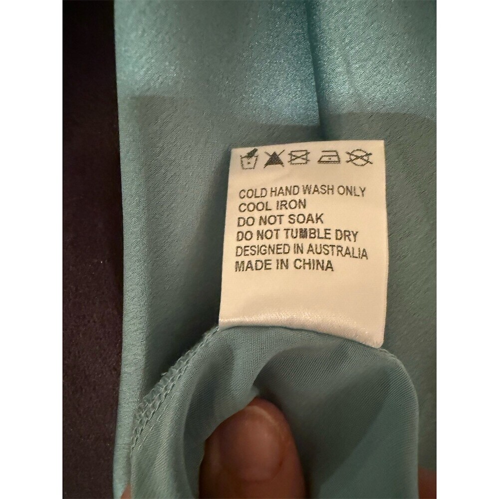 HELLO MOLLY Dress Womens XL Sage Green Drape Cowl Halter Mini Party - Picture 7 of 8